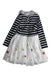 A Grey Long Sleeve Dresses from Petit Bateau in size 4T for girl. (Back View)