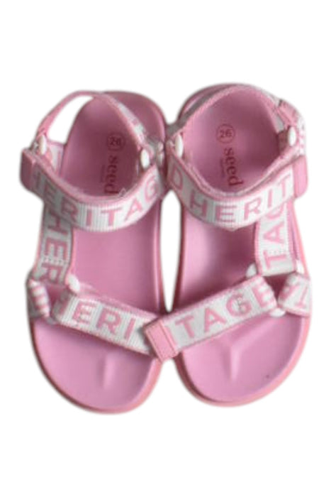 A Pink Sandals from Seed in size 4T for girl. (Back View)