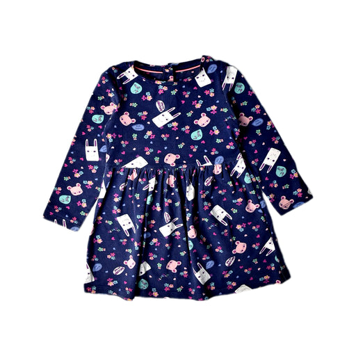 A Navy Long Sleeve Dresses from Mothercare in size 12-18M for girl. (Front View)