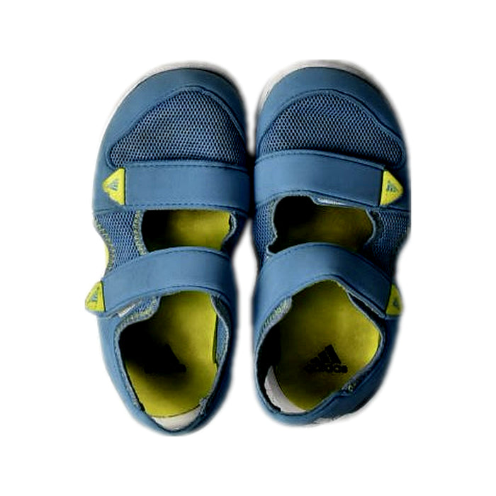 A Blue Sandals from Adidas in size 7Y for boy. (Back View)