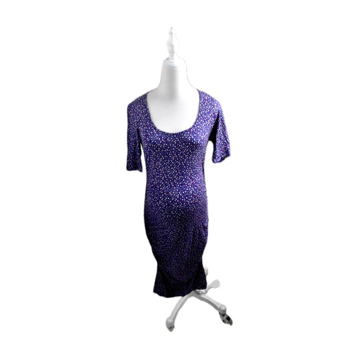 A Purple Short Sleeve Dresses from Seraphine in size Maternity-M for maternity. (Front View)