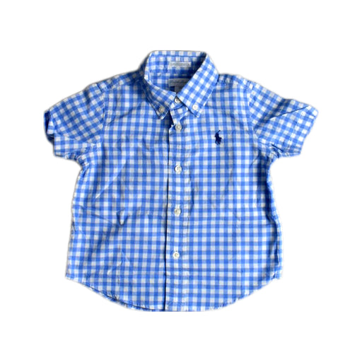 A Blue Short Sleeve Shirts from Ralph Lauren in size 12-18M for boy. (Front View)
