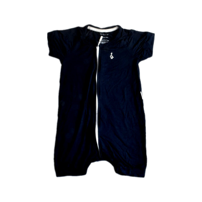 A Black Short Sleeve Rompers from Raph and Remy in size 18-24M for neutral. (Front View)
