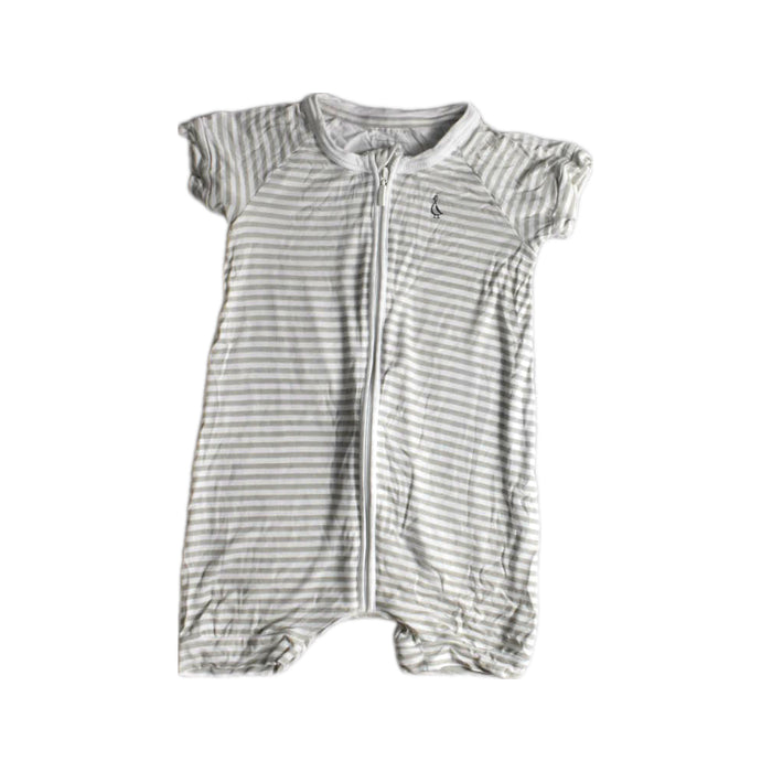 A White Short Sleeve Rompers from Raph and Remy in size 12-18M for neutral. (Front View)