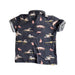 A Black Short Sleeve Polos from Gingersnaps in size 4T for boy. (Back View)