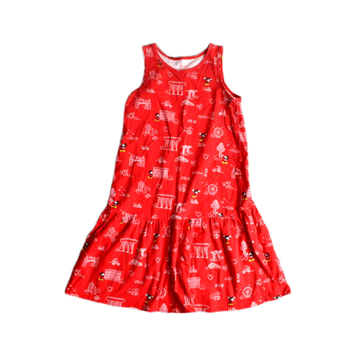 A Red Sleeveless Dresses from Elly in size 6T for girl. (Front View)