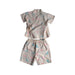 A Beige Shorts Sets from Le Petit Society in size 2T for girl. (Front View)