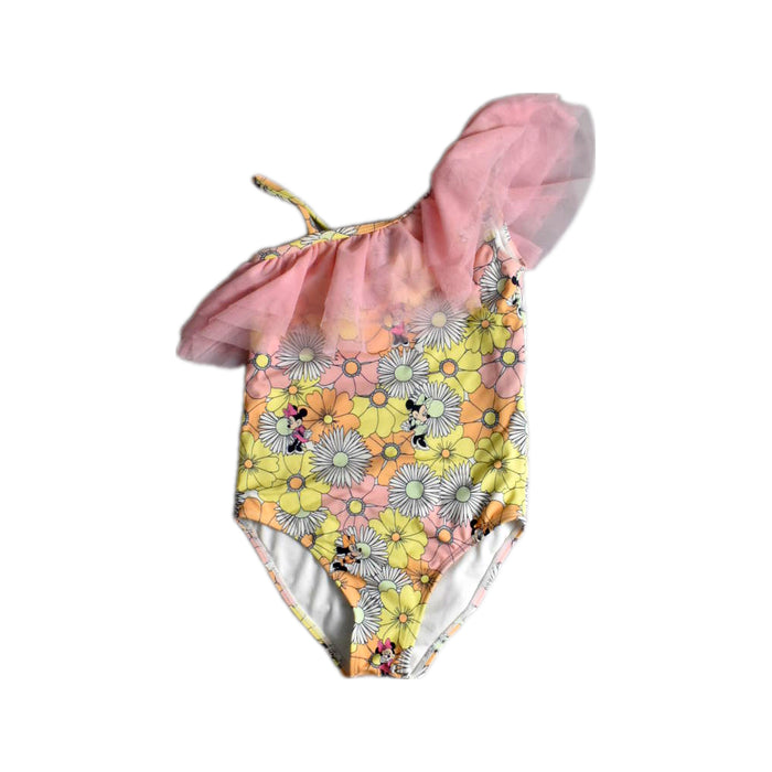 A Pink Swimsuits from Janie & Jack in size 6T for girl. (Front View)