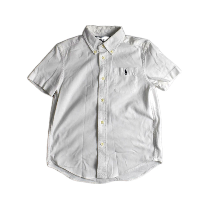 A White Short Sleeve Shirts from Ralph Lauren in size 6T for boy. (Front View)