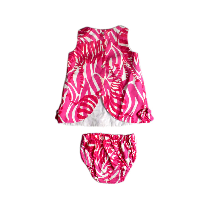 A Pink Dress Sets from Lilly Pulitzer in size 12-18M for girl. (Back View)