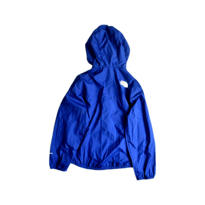 A Blue Rain Jackets from The North Face in size 6T for boy. (Back View)