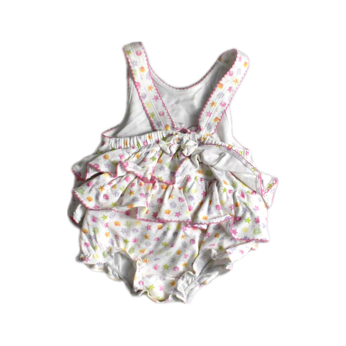A White Sleeveless Rompers from Kissy Kissy in size 6-12M for girl. (Back View)