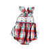 A Multicolour Sleeveless Rompers from Classic Whimsy in size 6-12M for girl. (Front View)