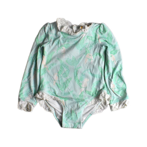 A Green Long Sleeve Bodysuits from The Beaufort Bonnet Company in size 2T for girl. (Front View)