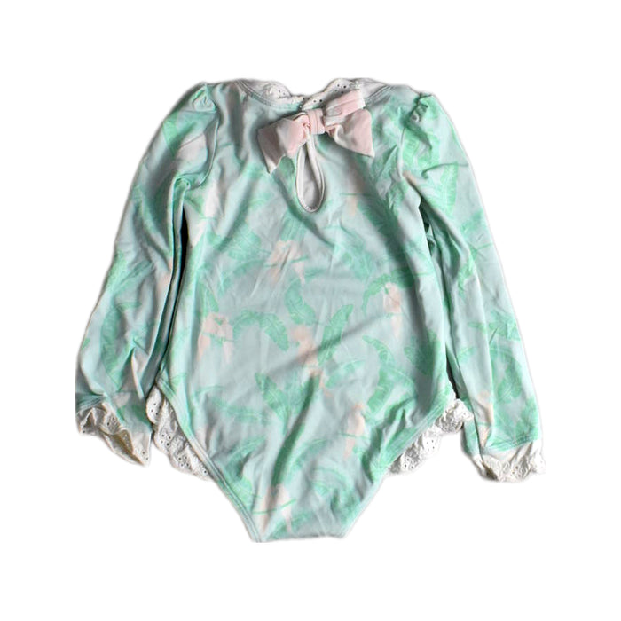 A Green Long Sleeve Bodysuits from The Beaufort Bonnet Company in size 2T for girl. (Back View)