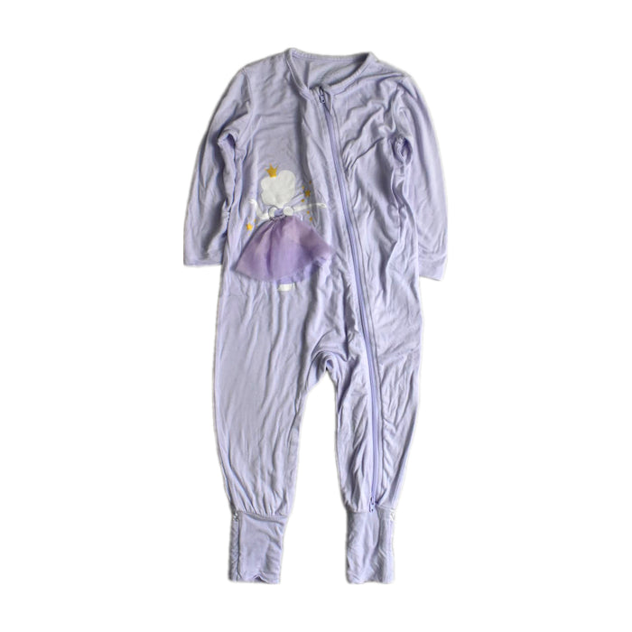 A Purple Onesies from Not Too Big  in size 12-18M for girl. (Front View)