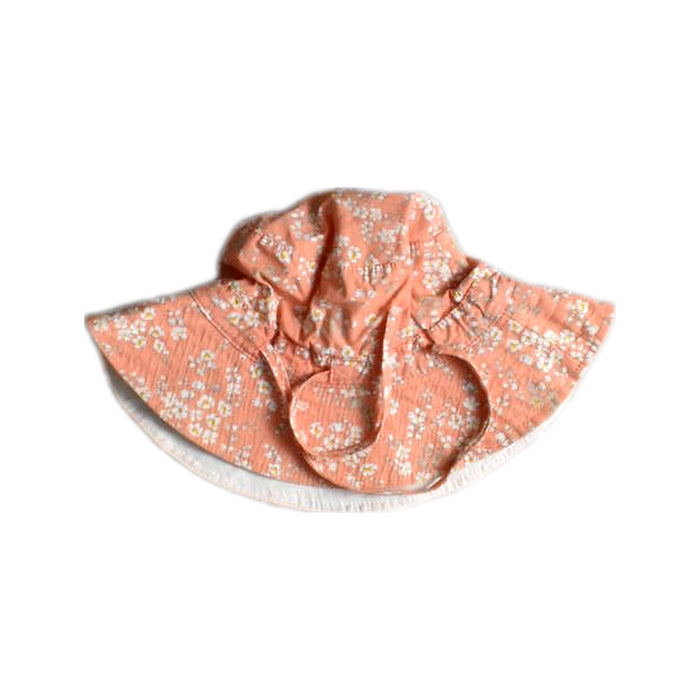A Peach Sun Hats from Toshi in size 2T for girl. (Back View)
