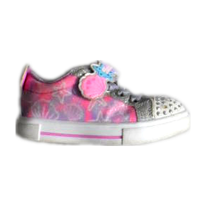 A Pink Sneakers from Skechers in size 18-24M for girl. (Front View)