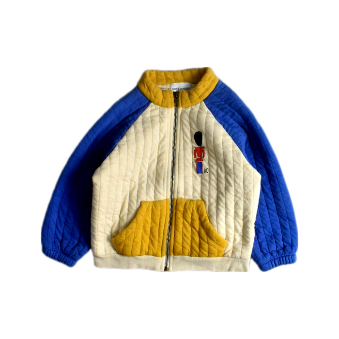 A Blue Puffer/Quilted Jackets from Bobo Choses in size 2T for boy. (Front View)
