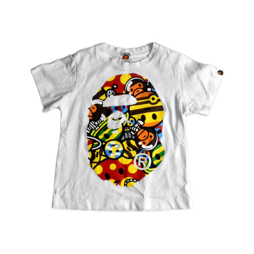 A White Short Sleeve T Shirts from Bape by A Bathing Ape in size 2T for boy. (Front View)