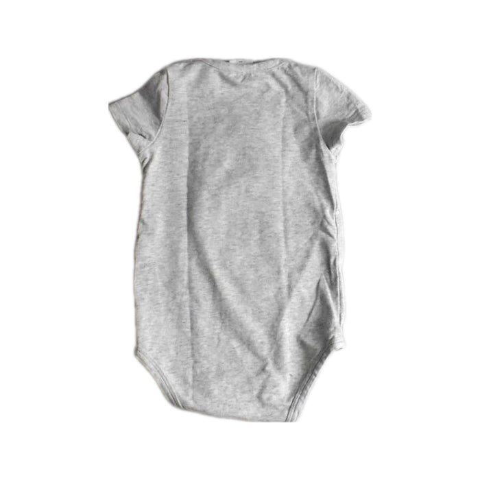 A Grey Short Sleeve Bodysuits from Sea Apple in size 3-6M for neutral. (Back View)