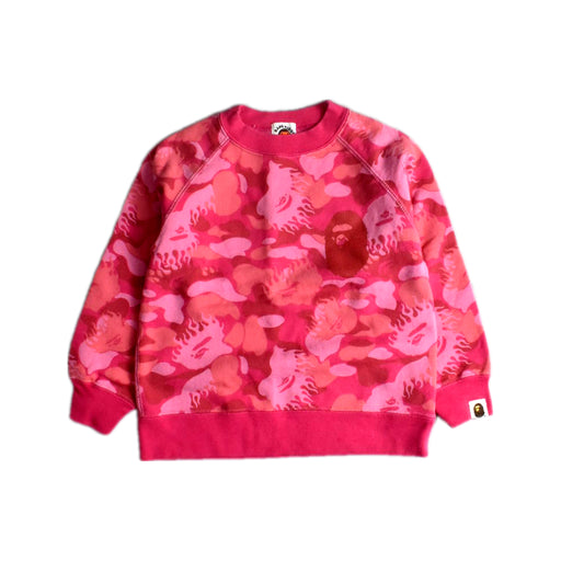 A Pink Crewneck Sweatshirts from Bape by A Bathing Ape in size 2T for girl. (Front View)