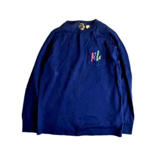 A Navy Long Sleeve T Shirts from Polo Ralph Lauren in size 10Y for boy. (Front View)