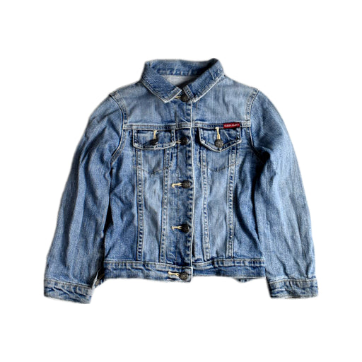 A Blue Lightweight Jackets from Guess in size 6T for girl. (Front View)
