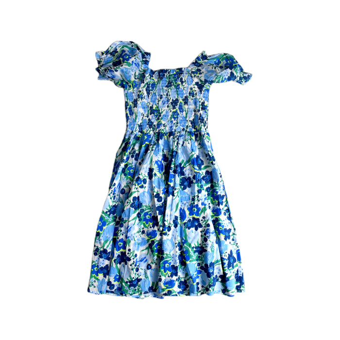 A Blue Short Sleeve Dresses from Bochechas in size 14Y for girl. (Back View)