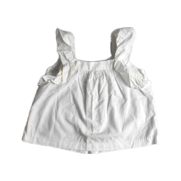 A White Sleeveless Tops from Château de Sable in size 6T for girl. (Front View)