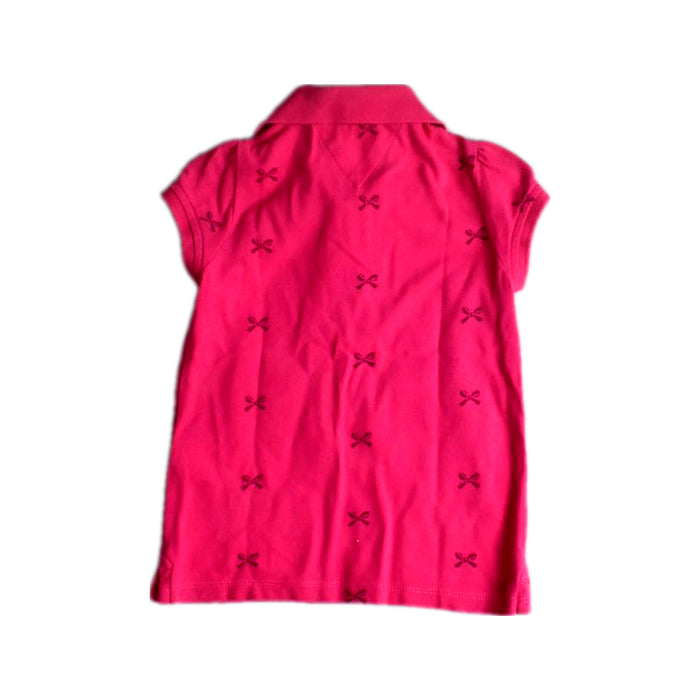 A Pink Short Sleeve Polos from Tommy Hilfiger in size 3T for girl. (Back View)
