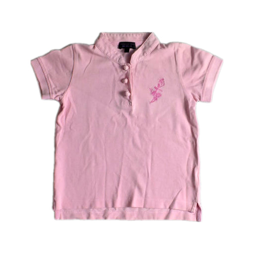 A Pink Short Sleeve Polos from Shanghai Tang in size 4T for girl. (Front View)