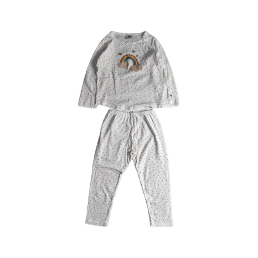 A White Pyjama Sets from Petit Bateau in size 3T for girl. (Front View)