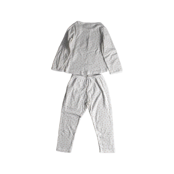 A White Pyjama Sets from Petit Bateau in size 3T for girl. (Back View)