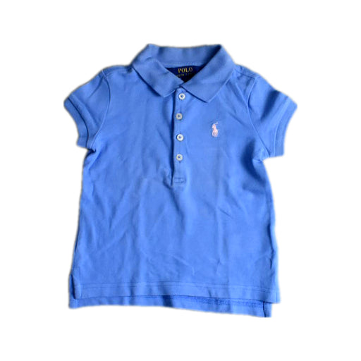 A Blue Short Sleeve Polos from Polo Ralph Lauren in size 3T for girl. (Front View)