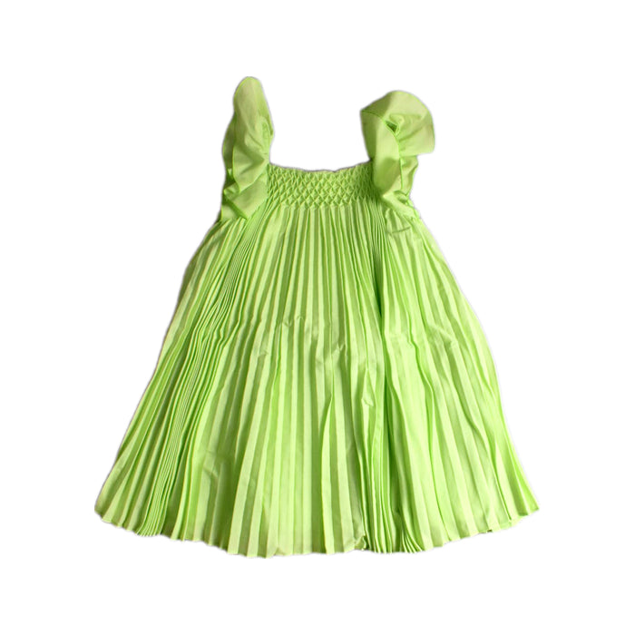 A Green Sleeveless Dresses from Jacadi in size 5T for girl. (Front View)