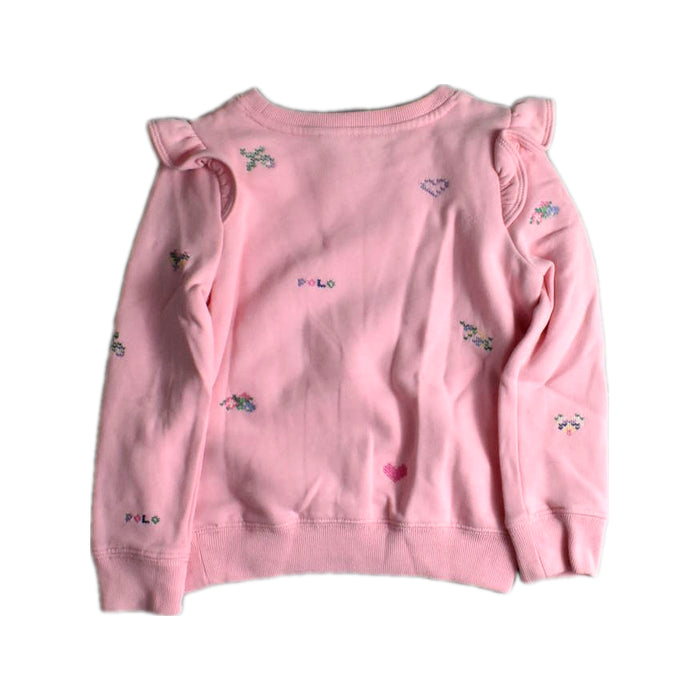 A Pink Crewneck Sweatshirts from Polo Ralph Lauren in size 5T for girl. (Back View)