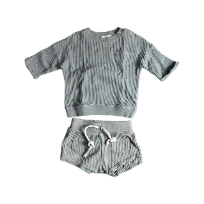 A Grey Shorts Sets from Jamie Kay in size 2T for boy. (Front View)