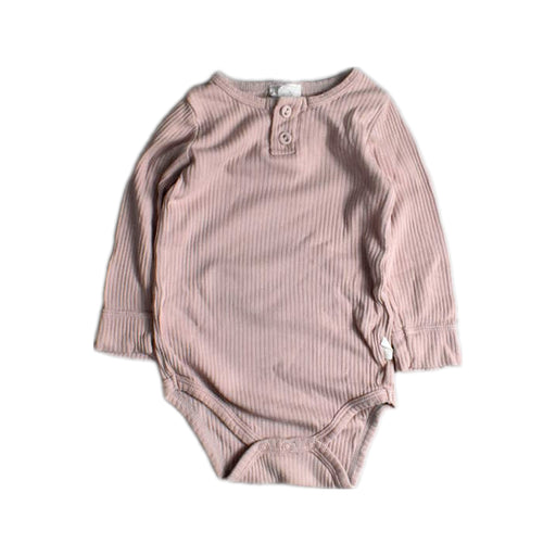 A Pink Long Sleeve Bodysuits from Jamie Kay in size 6-12M for girl. (Front View)