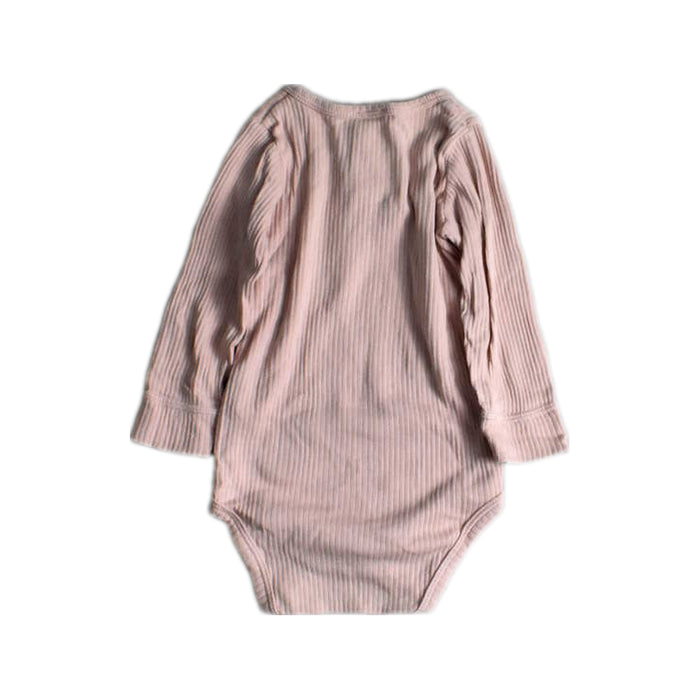 A Pink Long Sleeve Bodysuits from Jamie Kay in size 6-12M for girl. (Back View)