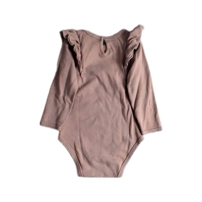 A Pink Long Sleeve Bodysuits from Jamie Kay in size 6-12M for girl. (Back View)
