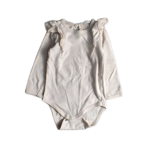 A Ivory Long Sleeve Bodysuits from Jamie Kay in size 6-12M for girl. (Front View)