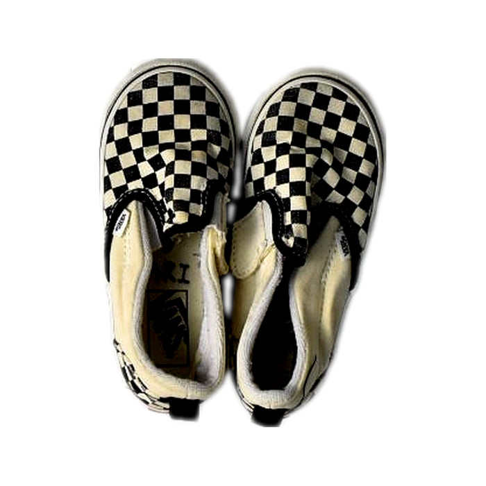 A Beige Slip Ons from Vans in size 4T for boy. (Back View)