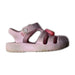 A Pink Sandals from Crocs in size 3T for girl. (Front View)