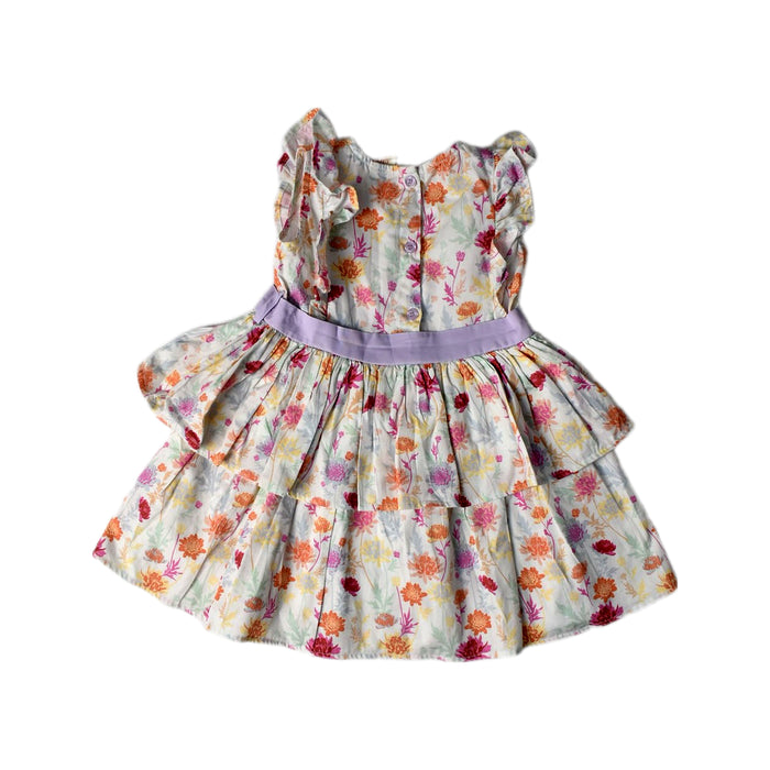 A Multicolour Sleeveless Dresses from Elly in size 3T for girl. (Back View)