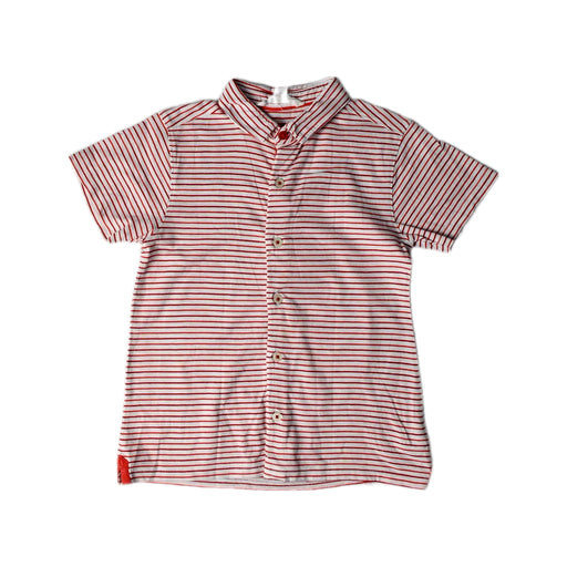 A Red Short Sleeve Shirts from Chateau de Sable in size 4T for girl. (Front View)