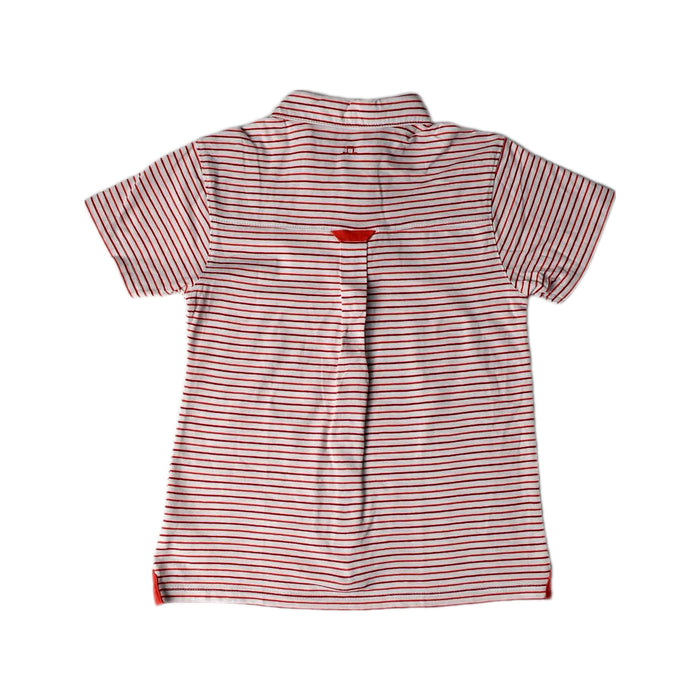 A Red Short Sleeve Shirts from Chateau de Sable in size 4T for girl. (Back View)