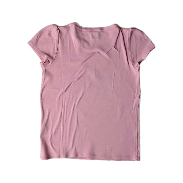 A Pink Short Sleeve T Shirts from Petit Bateau in size 10Y for girl. (Back View)