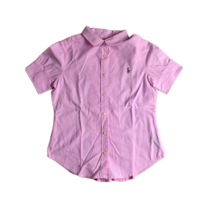 A Pink Short Sleeve Shirts from Ralph Lauren in size 8Y for girl. (Front View)