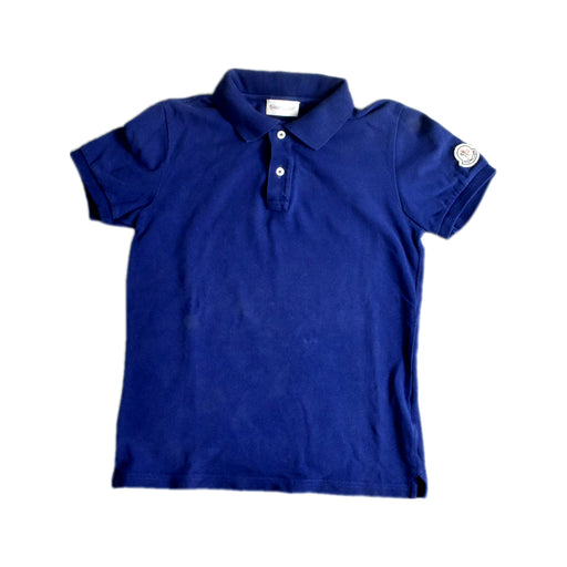 A Navy Short Sleeve Polos from Moncler in size 10Y for boy. (Front View)